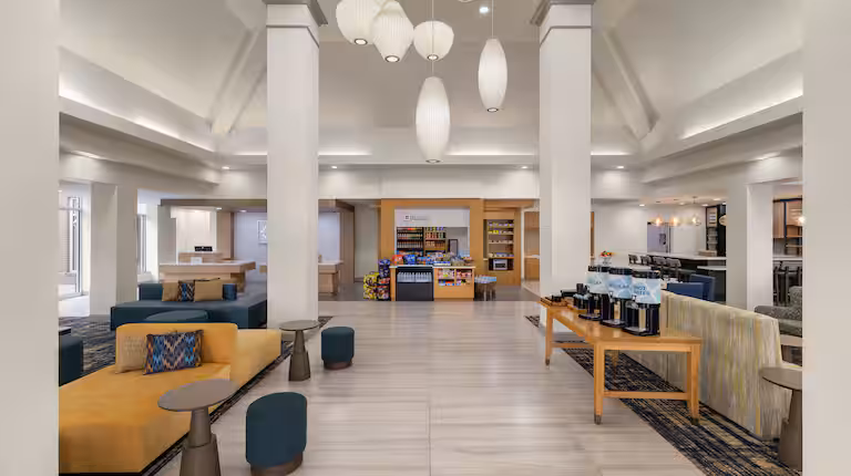 Hotel lobby seating area
